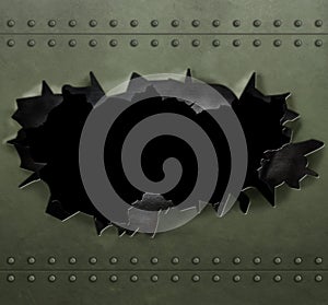 Metal armor background with rivets 3d illustration