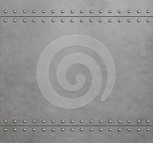 Metal armor background with rivets 3d illustration photo