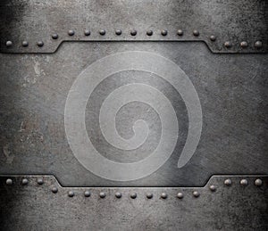 Metal armour plate frame background