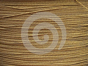 Metal Background - Golden wire cable Stock Photos