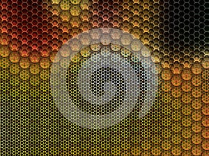 Metal background with hexagons
