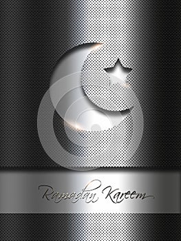 Metal background with ramadan kareem wishes