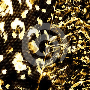 Metal Background Texture Leopard. Golden Spots.