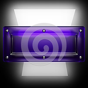 Metal background with violet glass