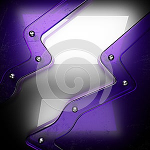 Metal background with violet glass