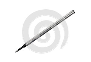 Metal ballpoint pen refill isolated on white background. Pen refill isolated