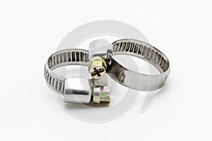 Metal band hose clamp.