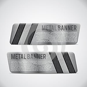 Metal banner black grille eps 10