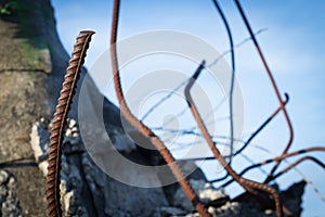 Macro photography of iron bars photo