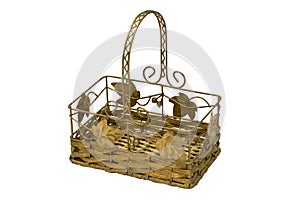 Metal basket isolated