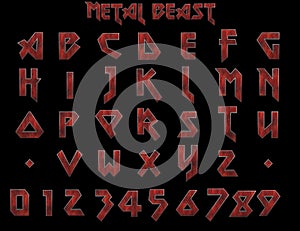 Metal beast Alphabet 3D rendered illustration