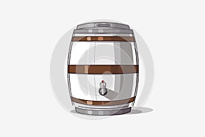 Metal beer keg vector flat minimalistic isolated vector style illustration