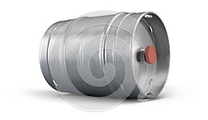 Metal beer kegs isolated on white background with clipping path included. 3D render.ant isolated on white background. 3D render.