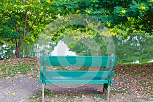 Metal bench in Park, Bangkok, Thailand