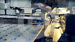 Metal bending machine on a modern industrial factory.