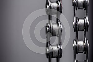 metal Bicycle chain. closeup