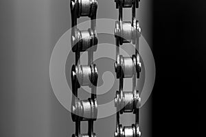 metal Bicycle chain. closeup