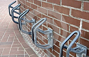 Metal bicycle racks photo