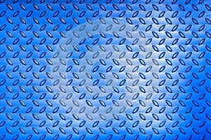 Metal blue floor plate image with diamond pattern