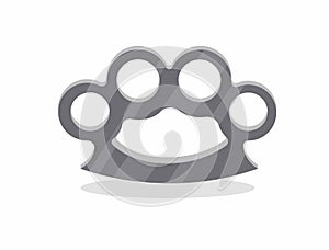 Metal brass knuckles icon flat illustration vector