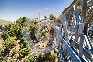 Metal Bridge over the Aradena Canyon (Crete) photo