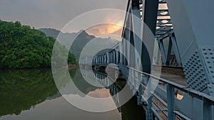 Metal bridge over the river Olt