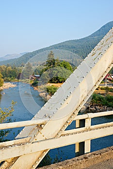 Metal Bridge over a River in Washington State