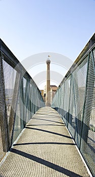 Metal bridge over the train tracks in Vic, Barcelona