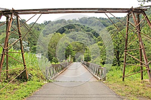 Metal bridge on the way to Boquete village from th
