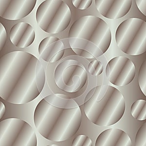 Metal bronze gradient circles seamless pattern