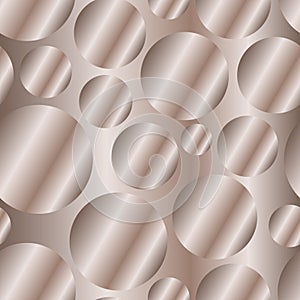 Metal bronze gradient circles seamless pattern