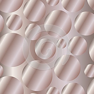 Metal bronze gradient circles seamless pattern