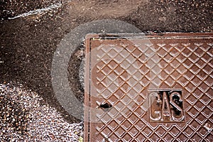 Rusty manhole cover