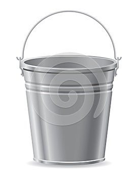 Metal bucket vector illustration