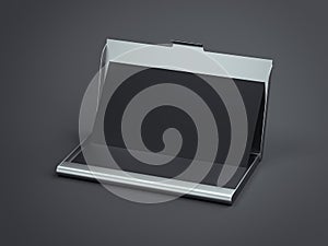 Metal business card case. 3d rendering