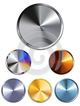 Metal Buttons. Silver, Gold, Copper photo