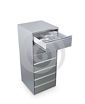 metal cabinet for documents.