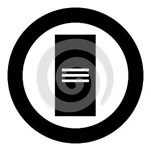 Metal cabinet steel locker box icon in circle round black color vector illustration image solid outline style