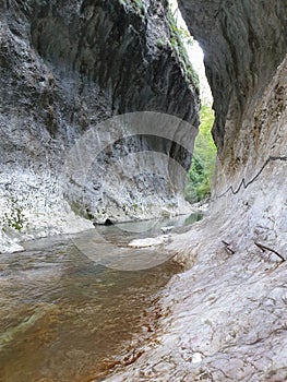 Metal cables Cheile Rametului gorges, Transylvania