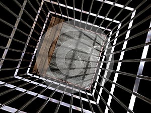 Metal cage 3d, concept of jail 01