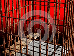 Metal cage 3d, concept of jail