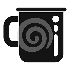 Metal campsite mug icon simple vector. Tourist equipment