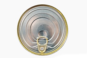 Metal can for storing food. Food with a long shelf life