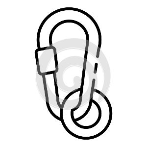 Metal carabine icon, outline style photo