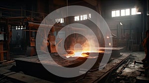 Metal casting process in foundry , Ai Generated Image