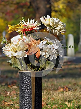 Metal Cemetery Vase