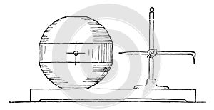 Metal Centrifugal Governor Ball Height Gage, vintage illustration