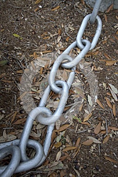 A metal chain on the ground