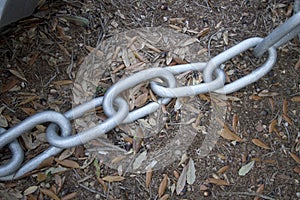 Metal chain on the ground