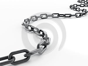 Metal chain isolated on white background. 3D illustration